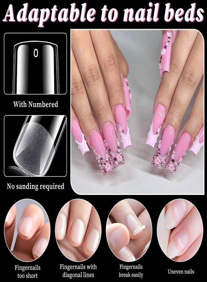 LuckForever 300pc Long Square Nail Tips Square Fake Nails Tips Long Acrylic Nails Tips Clear Press on Nails Soft Gel Nail Tips Full Cover False Nails Artificial Fingernail for Gel Nail Extensions - Image 3